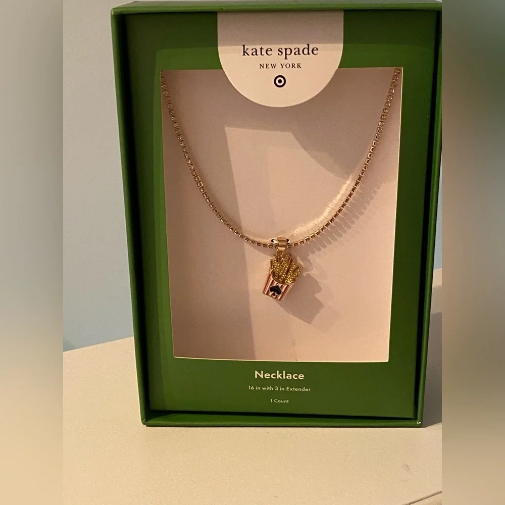 Kate Spade Gold  French Fry Pendant Necklace NWT
